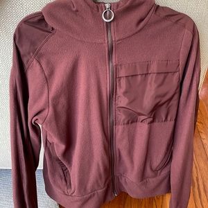 ALO Yoga Light fleece Hoodie Jacket M Wine color